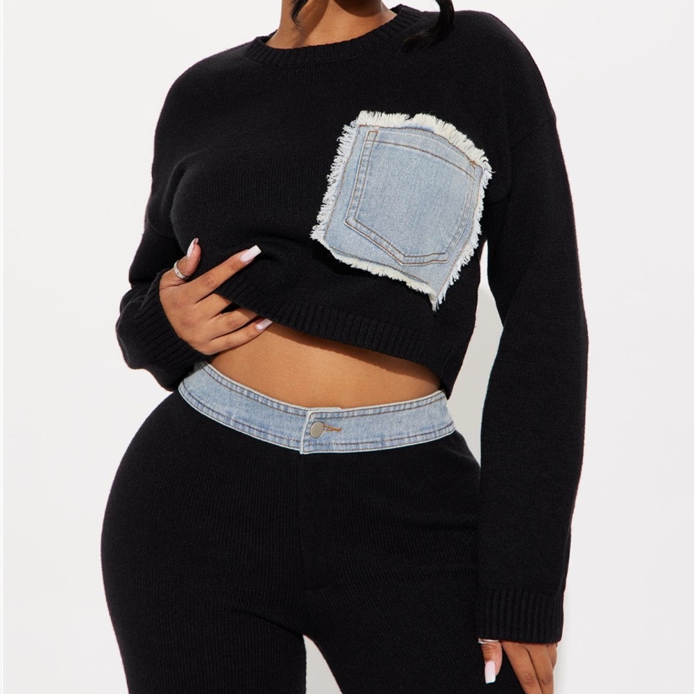 Sweater / Jean waist pants set. New never worn. Tags maybe on items still